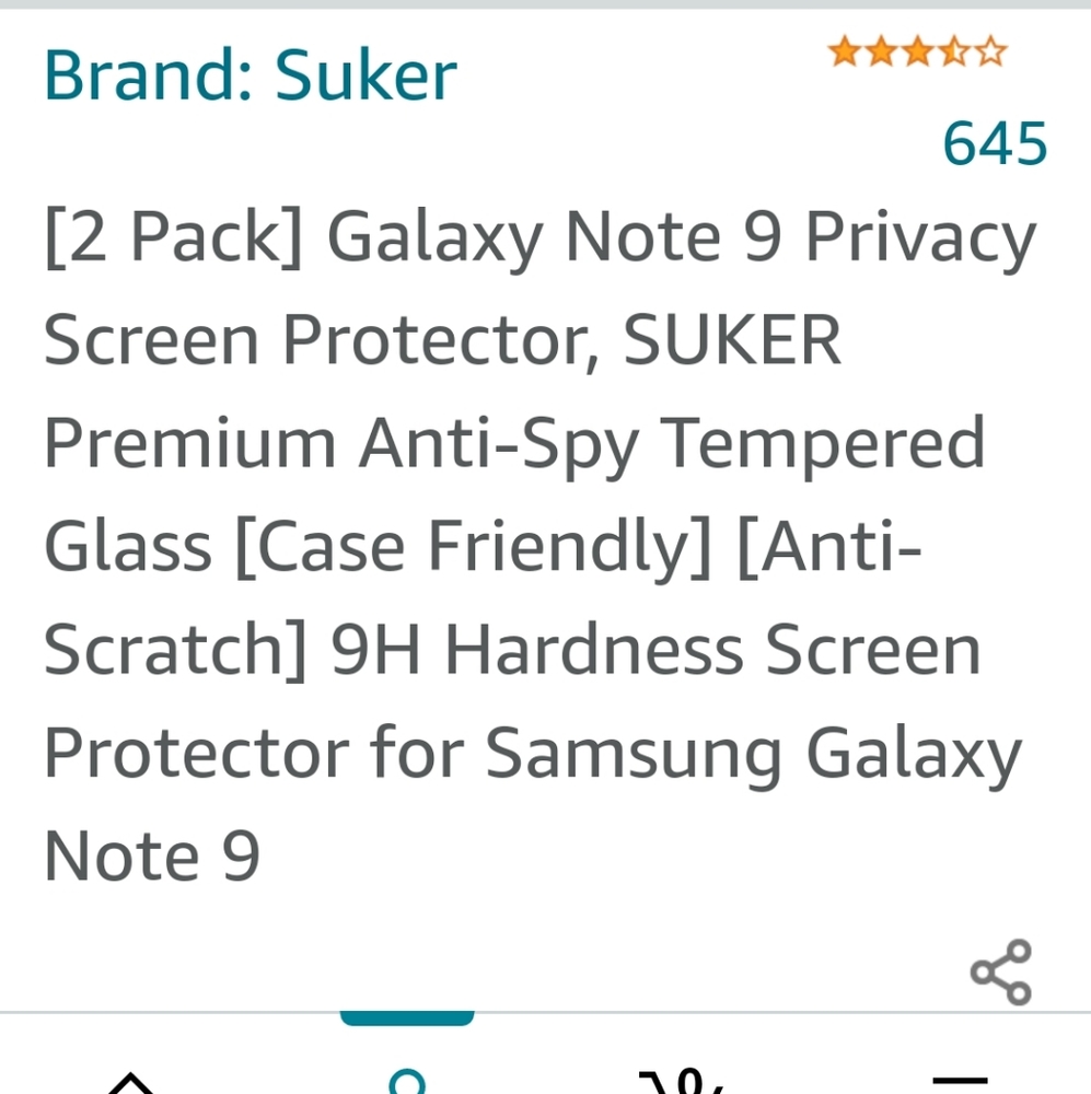 Samsung Galaxy Note 9 screen protector